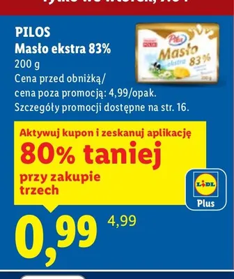 Masło ekstra 83% promocja w Lidl