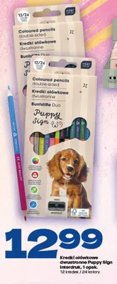 Kredki ołówkowe dwustronne Interdruk Puppy Sign 12 kredek / 24 kolory promocja w Twój Market