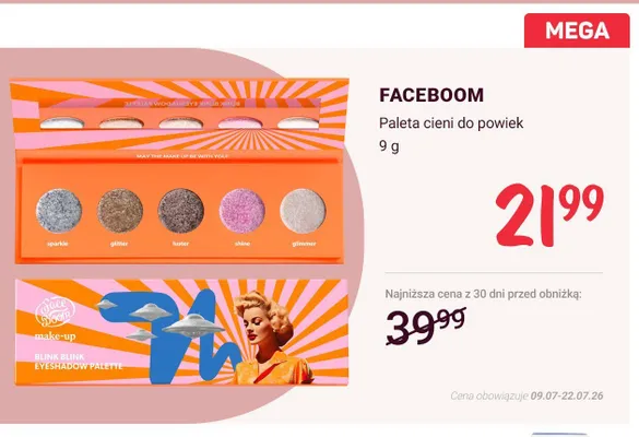 Paleta cieni do powiek FaceBoom promocja w Rossmann