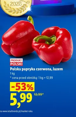 Papryka czerwona polska luzem promocja w Lidl