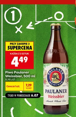 Piwo Paulaner Weissbier promocja w Biedronka