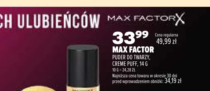 Puder do twarzy Creme Puff Max Factor promocja w Drogerie Natura