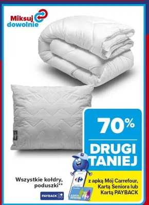Kołdry, poduszki wszystkie rodzaje Carrefour promocja w Carrefour