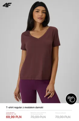 T-shirt regular z modalem damski 4F promocja w 4F