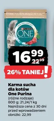 Karma sucha dla kotów One Purina promocja w Netto