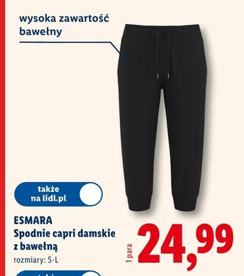 Spodnie capri damskie z bawełną promocja w Lidl