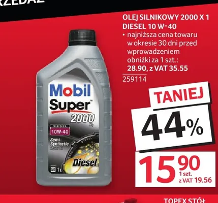 Olej silnikowy 2000x1 Diesel 10W-40 Mobil promocja w Selgros