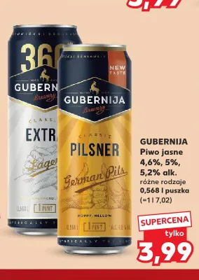 Piwo 5,2% alk. Gubernija promocja w Kaufland