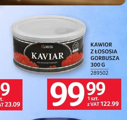 Kawior z łososia gorbusza Lemberg promocja w Selgros