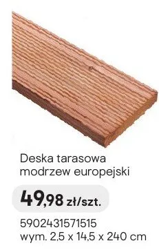 Deska tarasowa modrzew europejski promocja w Castorama