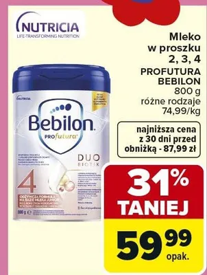 Mleko w proszku 2, 3, 4 PROFUTURA DUO różne rodzaje promocja w Carrefour