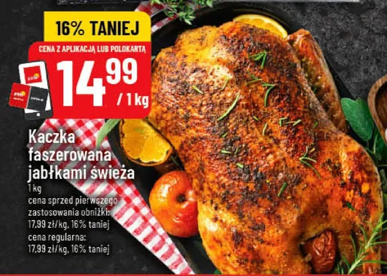 Kaczka faszerowana jabłkami świeża promocja w POLOmarket