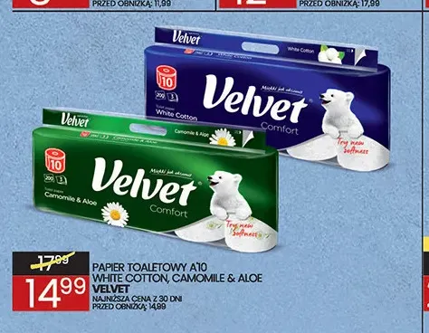 Papier toaletowy Camomile & Aloe 10-pak Velvet promocja w Wafelek