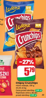 Chipsy Crunchips różne rodzaje promocja w Dino