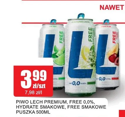 Piwo bezalkoholowe Lech Free Granat i Acai promocja w Bingo