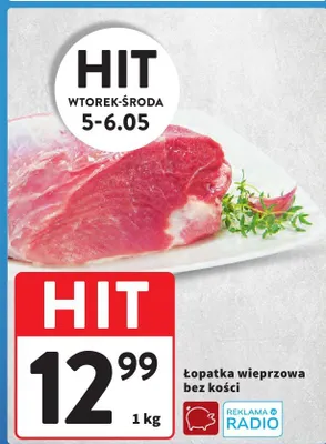 Łopatka wieprzowa bez kości promocja w Intermarche