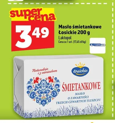 Masło śmietankowe Łosickie promocja w TOPAZ