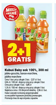 Kubuś Baby sok banan-marchew 100% promocja w Twój Market