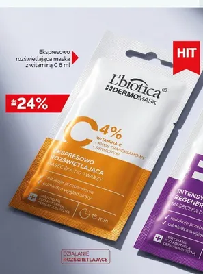 Maseczka do twarzy L'biotica Dermomask C 4% Ekspresowo Rozświetlająca promocja w Ziko Dermo