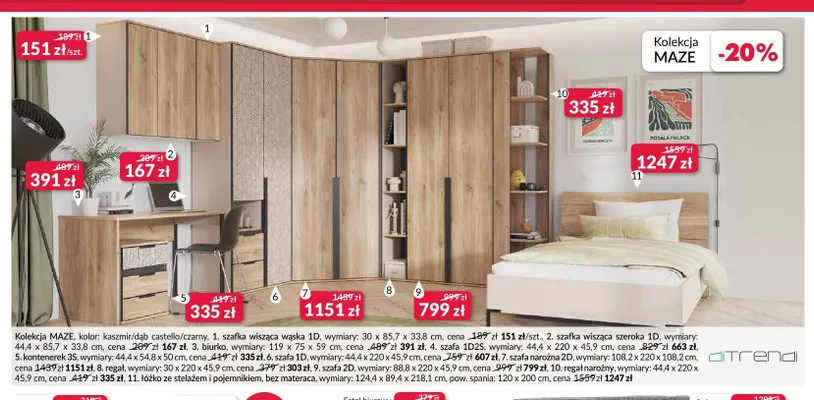 Regał narożny Maze promocja w Salony Agata