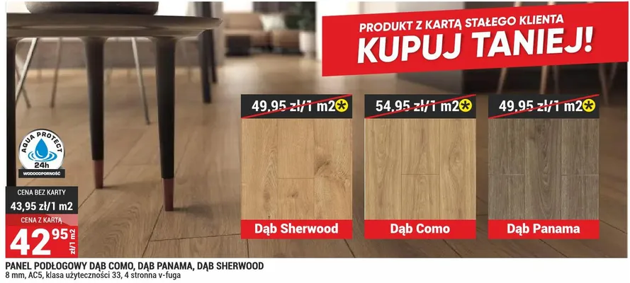 Panel podłogowy Dąb Sherwood promocja w Merkury Market