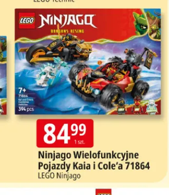Klocki Ninjago Wielofunkcyjne Pojazdy Kaia i Cole'a 71864 LEGO promocja w Leclerc