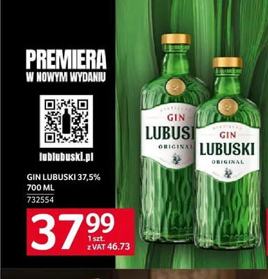 Gin Lubuski 37,5% promocja w Selgros