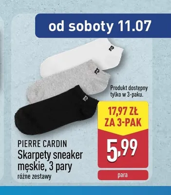 Skarpety sneaker męskie Pierre Cardin 3-pak promocja w Aldi