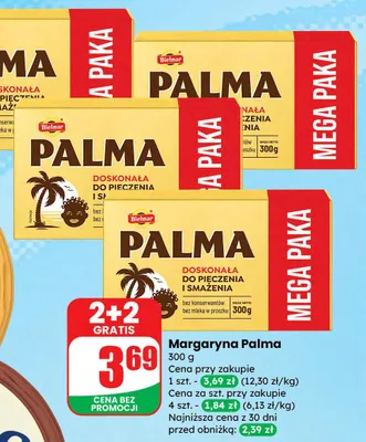 Margaryna 300 g 2+2 GRATIS promocja w Dino