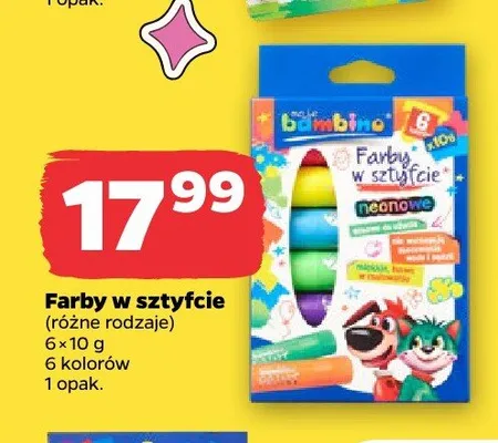 Farby w sztyfcie Bambino 6-pak 10 g promocja w Netto