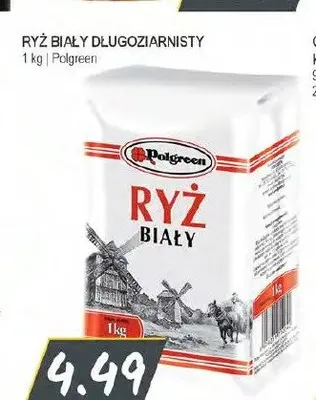 Ryż biały długoziarnisty Polgreen promocja w Słoneczko