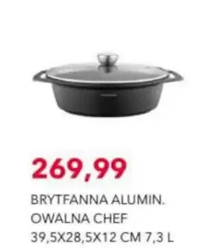 Brytfanna aluminiowa owalna Chef 39,5x28,5x12 cm 7,3 l promocja w Nela