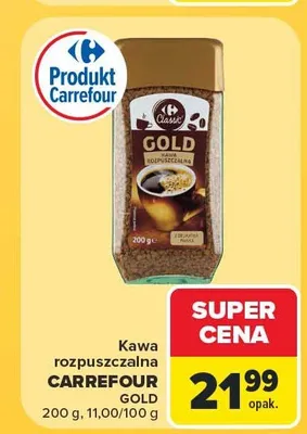 Kawa rozpuszczalna Carrefour Classic Gold promocja w Carrefour
