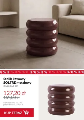 Stolik kawowy SOLTRE metalowy promocja w Homla