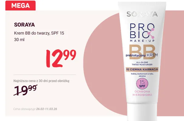 Krem BB do twarzy, SPF 15 promocja w Rossmann