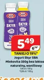 Jogurt Skyr SBA Mlekovita bez laktozy naturalny promocja w Delfin