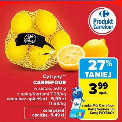 Cytryny w siatce Carrefour promocja w Carrefour Market