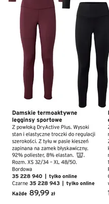 Damskie termoaktywne legginsy sportowe promocja w Tchibo