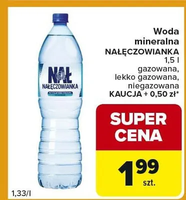Woda mineralna gazowana, lekko gazowana, niegazowana promocja w Carrefour Express