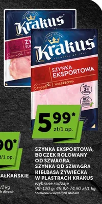 Szynka od Szwagra w plastrach Krakus promocja w ABC