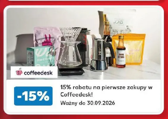 Zniżka 15% na pierwsze zakupy Coffeedesk promocja w Kaufland