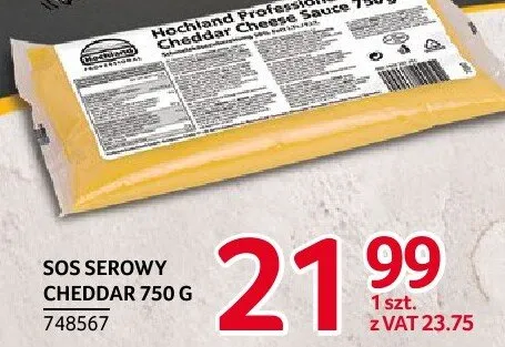 Sos serowy Cheddar Hochland Professional 750 g promocja w Selgros