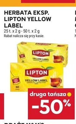 Herbata ekspresowa Lipton Yellow Label 25-pak promocja w Stokrotka