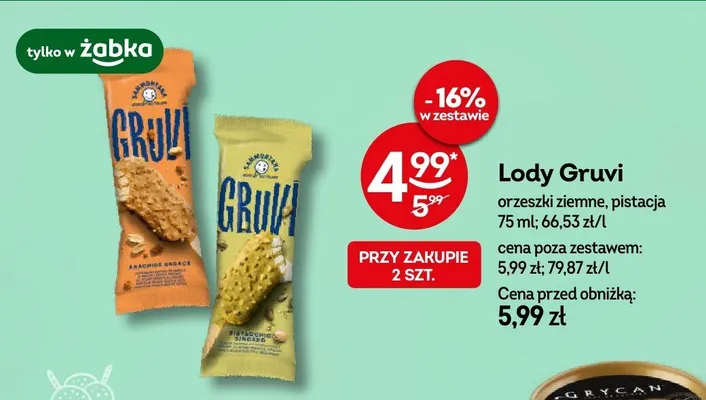 Lody orzeszki ziemne, pistacja promocja w Żabka