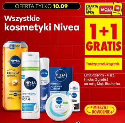 Antyperspirant roll-on Nivea Black & White Invisible Clear promocja w Biedronka