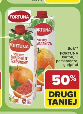 Sok grejpfrutowy Fortuna promocja w Carrefour
