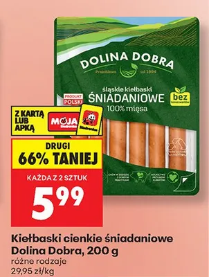 Kiełbaski cienkie śniadaniowe promocja w Biedronka