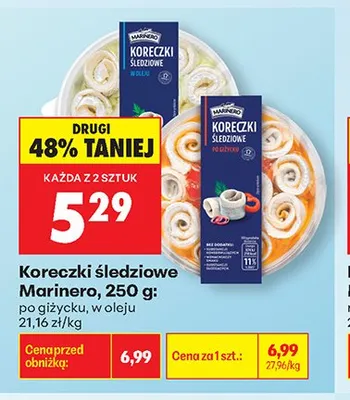 Koreczki śledziowe w oleju Marinero promocja w Biedronka