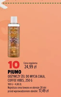 Odżywczy żel do mycia ciała Piumo Coffee Vibes promocja w Drogerie Natura