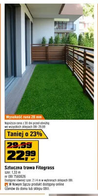 Sztuczna trawa Fitograss szer. 1,33m promocja w OBI